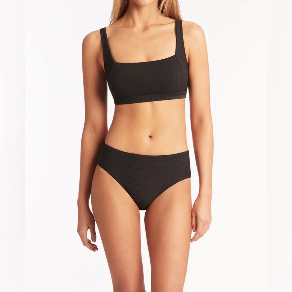 SEA LEVEL The Spinnaker Square Neck Bikini Top Black